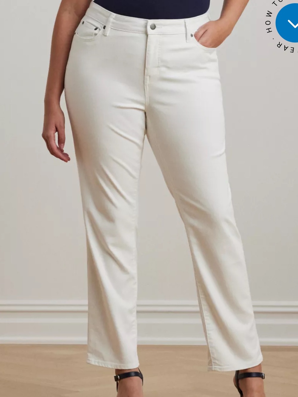 Lauren Ralph Lauren Women's Classic Straight Cropped Denim Jeans White